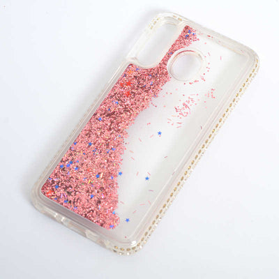 Galaxy M30 Kılıf Zore Sıralı Sıvılı Silikon Rose Gold