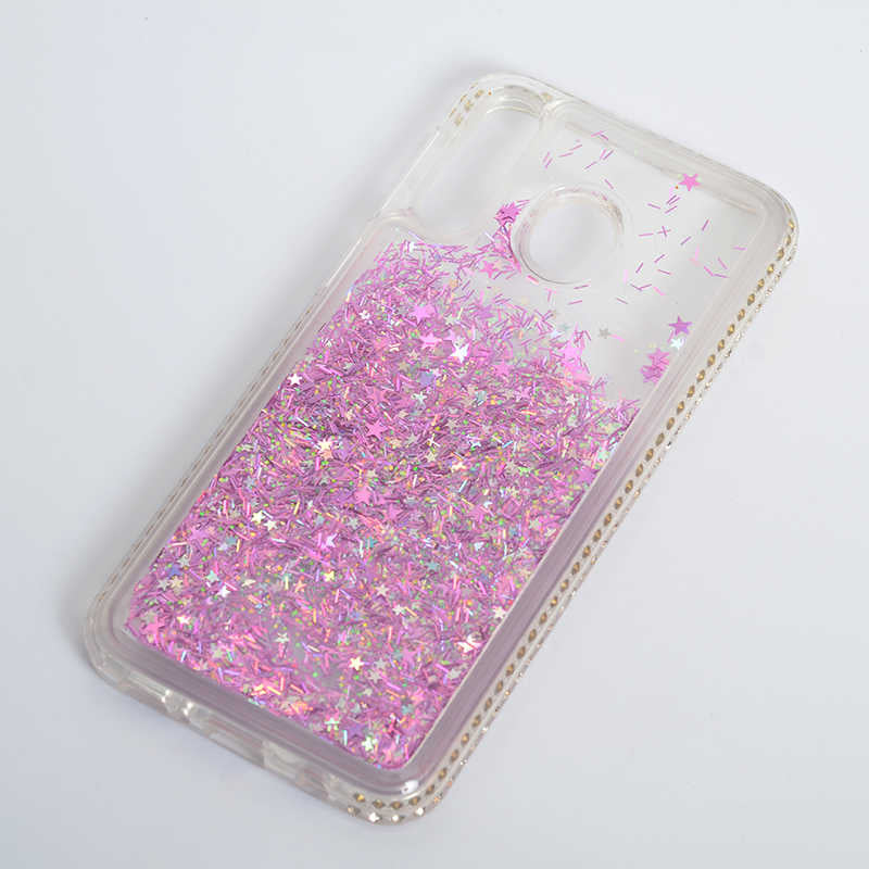 Galaxy M30 Kılıf Zore Sıralı Sıvılı Silikon Mor