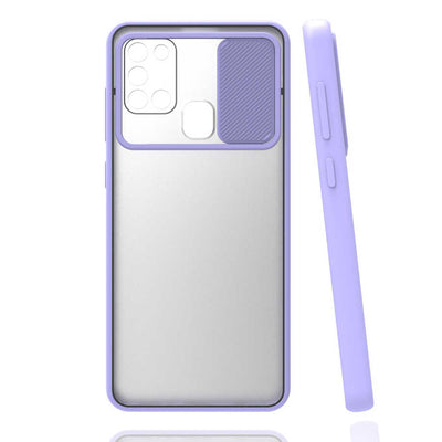 Galaxy M31 Kılıf Zore Lensi Kapak Lila