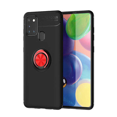 Galaxy M31 Kılıf Zore Ravel Silikon Kapak Siyah-Kırmızı