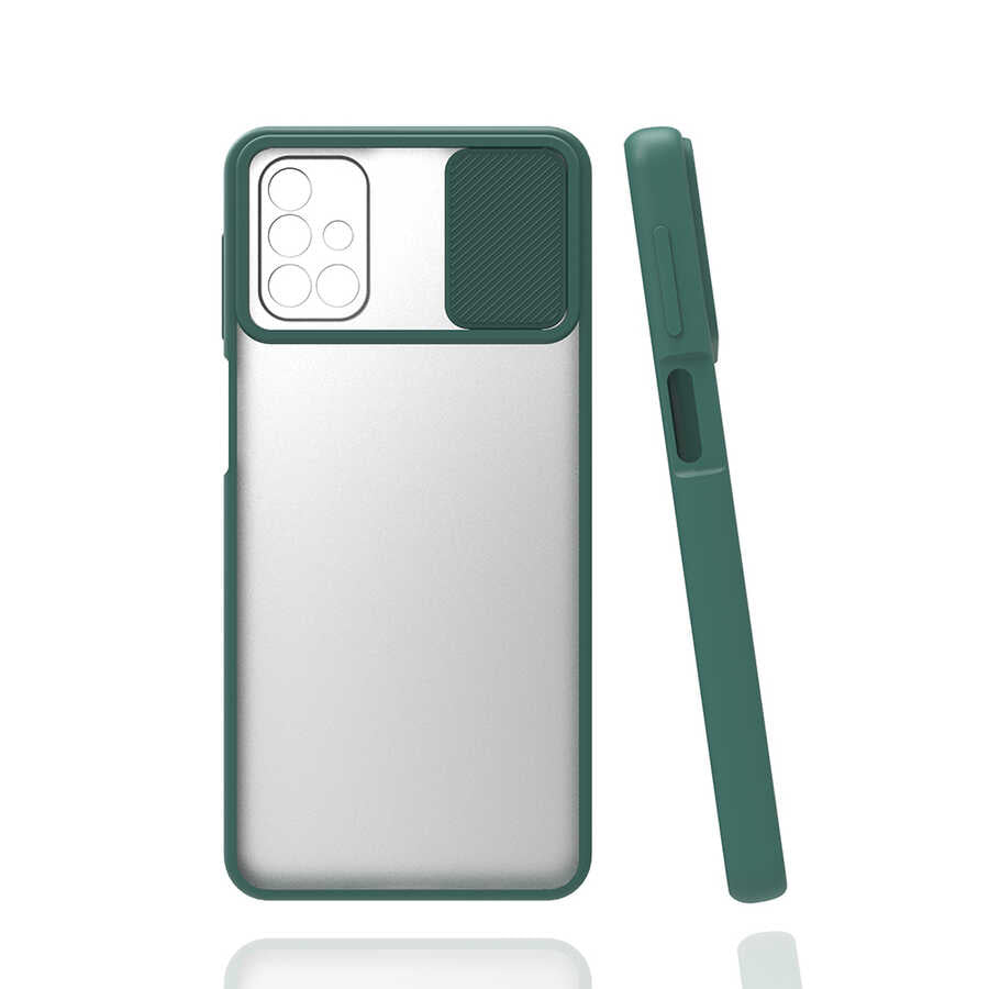 Galaxy M31S Kılıf Zore Lensi Kapak Koyu Yeşil