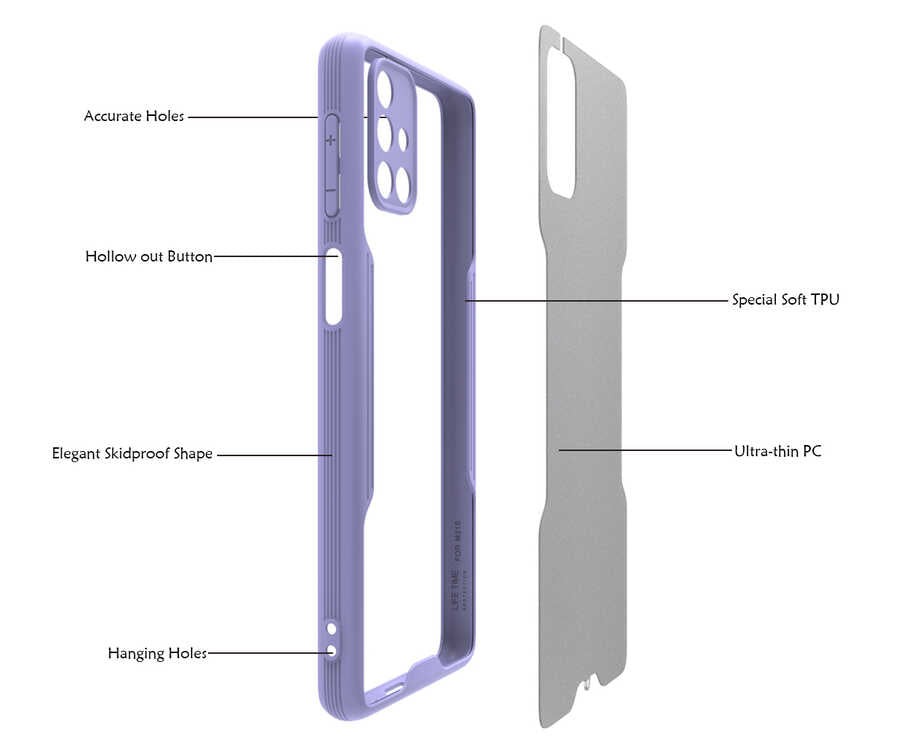 Galaxy M31S Kılıf Zore Parfe Kapak Mor