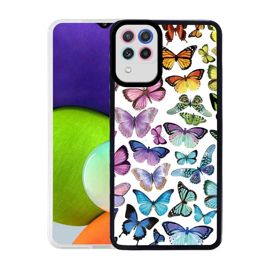 Galaxy M32 Kılıf Zore M-Fit Desenli Kapak Butterfly No3