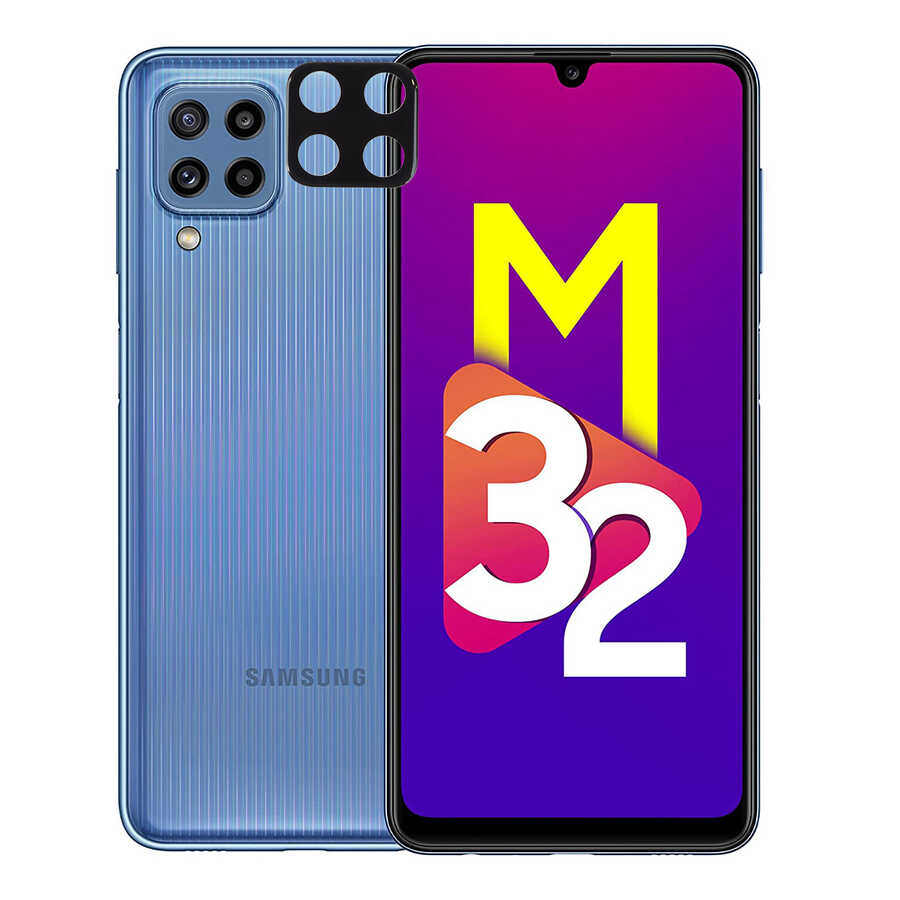 Galaxy M32 Zore 3D Kamera Camı Siyah