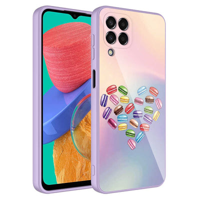 Galaxy M33 Kılıf Kamera Korumalı Desenli Sert Silikon Zore Epoksi Kapak NO1