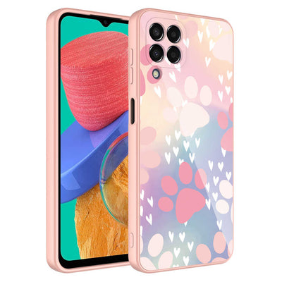 Galaxy M33 Kılıf Kamera Korumalı Desenli Sert Silikon Zore Epoksi Kapak NO4