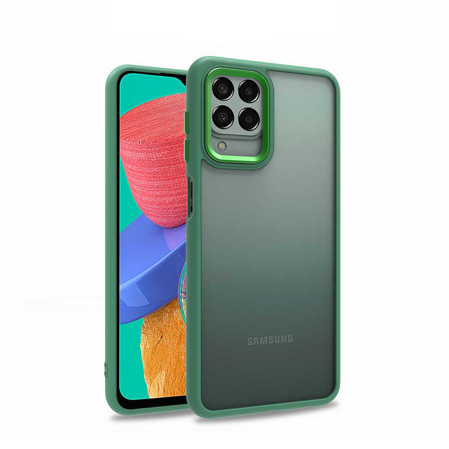 Galaxy M33 Kılıf Zore Flora Kapak Yeşil