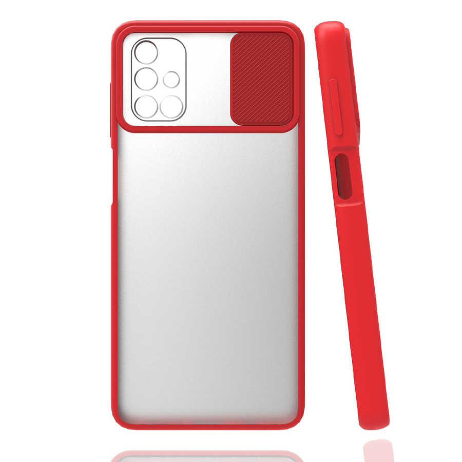 Galaxy M51 Kılıf Zore Lensi Kapak Kırmızı