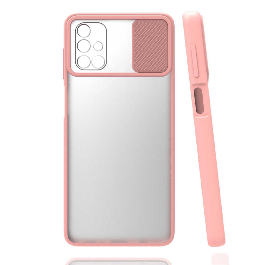 Galaxy M51 Kılıf Zore Lensi Kapak Pembe Açık