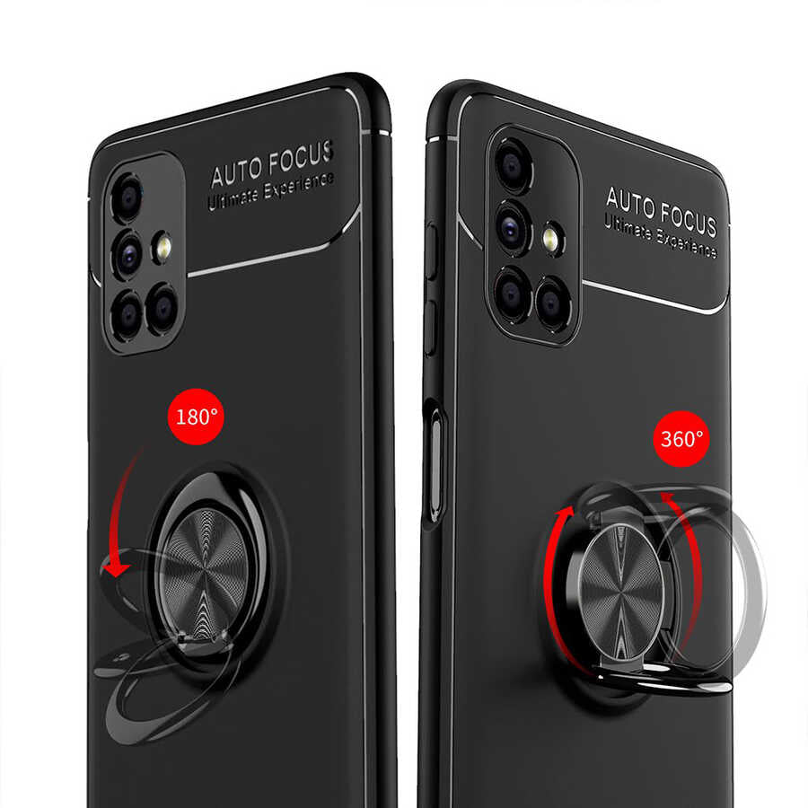 Galaxy M51 Kılıf Zore Ravel Silikon Kapak Siyah-Mavi