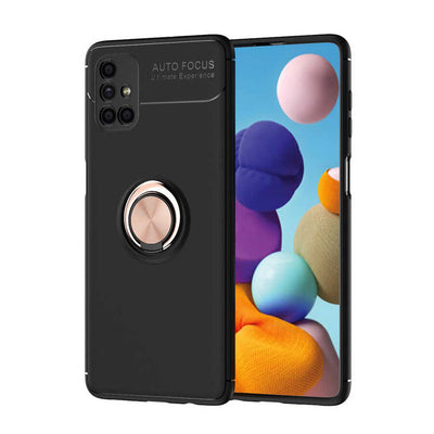 Galaxy M51 Kılıf Zore Ravel Silikon Kapak Siyah-Rose Gold