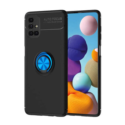 Galaxy M51 Kılıf Zore Ravel Silikon Kapak Siyah-Mavi