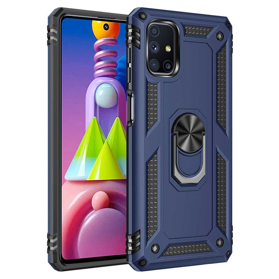 Galaxy M51 Kılıf Zore Vega Kapak Mavi