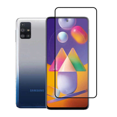Galaxy M51 Zore Kenarları Kırılmaya Dayanıklı Cam Ekran Koruyucu Siyah