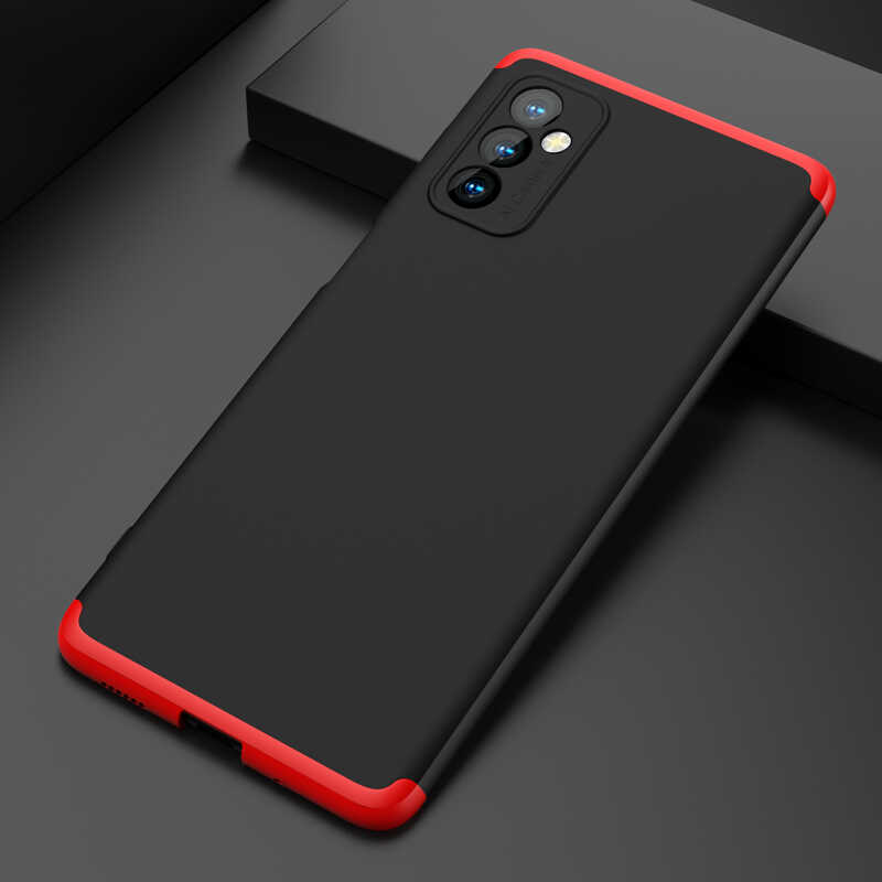 Galaxy M52 Kılıf Zore Ays Kapak Siyah-Kırmızı