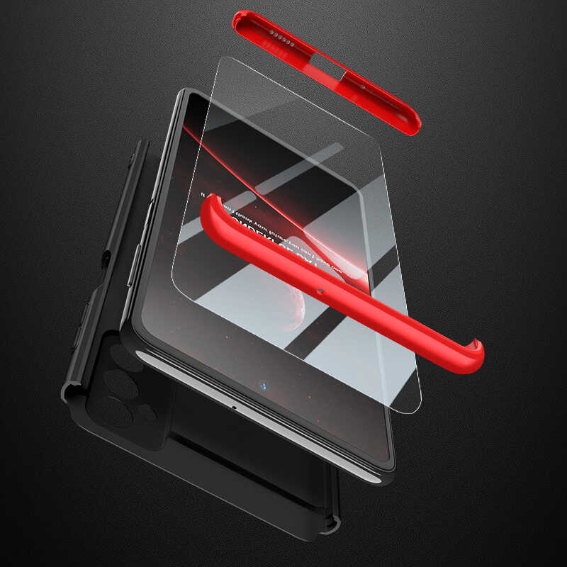 Galaxy M52 Kılıf Zore Ays Kapak Siyah-Kırmızı