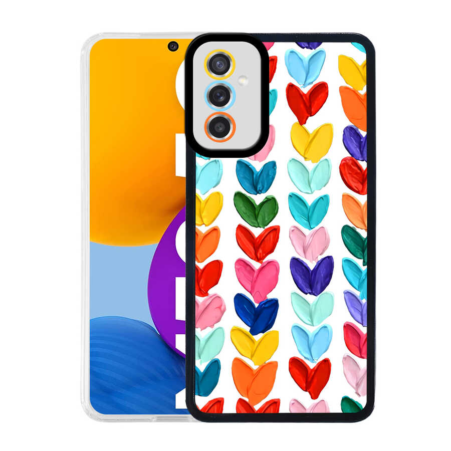 Galaxy M52 Kılıf Zore M-Fit Desenli Kapak Heart No6