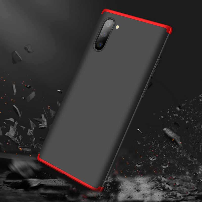Galaxy Note 10 Kılıf Zore Ays Kapak Siyah-Kırmızı