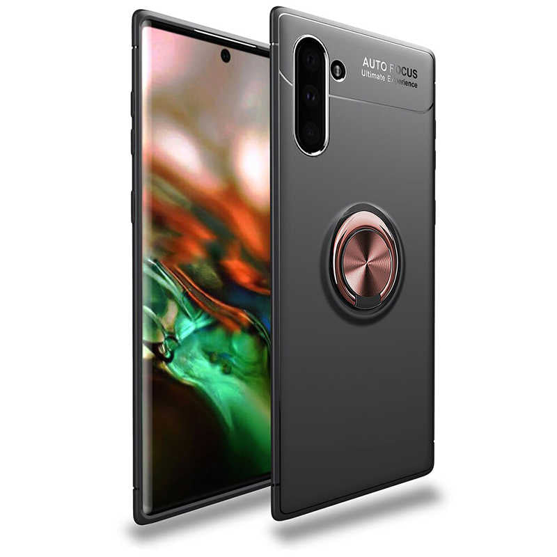 Galaxy Note 10 Kılıf Zore Ravel Silikon Kapak Siyah-Rose Gold