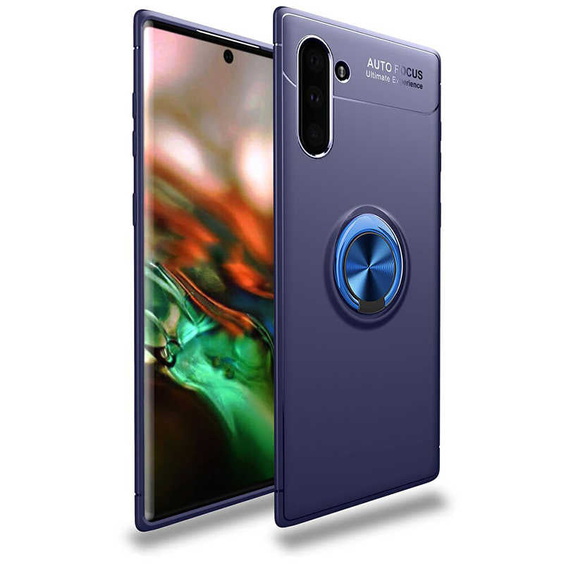 Galaxy Note 10 Kılıf Zore Ravel Silikon Kapak Siyah-Mavi