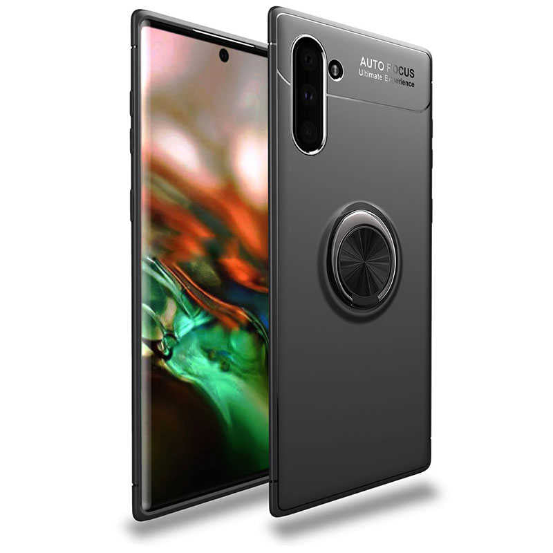 Galaxy Note 10 Kılıf Zore Ravel Silikon Kapak Siyah-Mavi