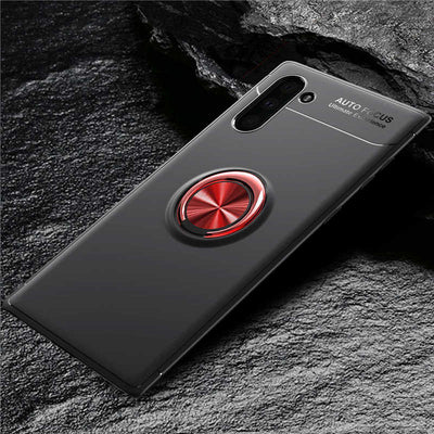 Galaxy Note 10 Kılıf Zore Ravel Silikon Kapak Siyah-Kırmızı