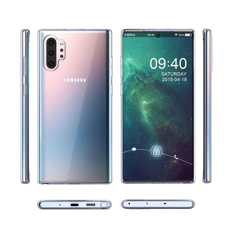 Galaxy Note 10 Plus Kılıf Zore Süper Silikon Kapak Renksiz