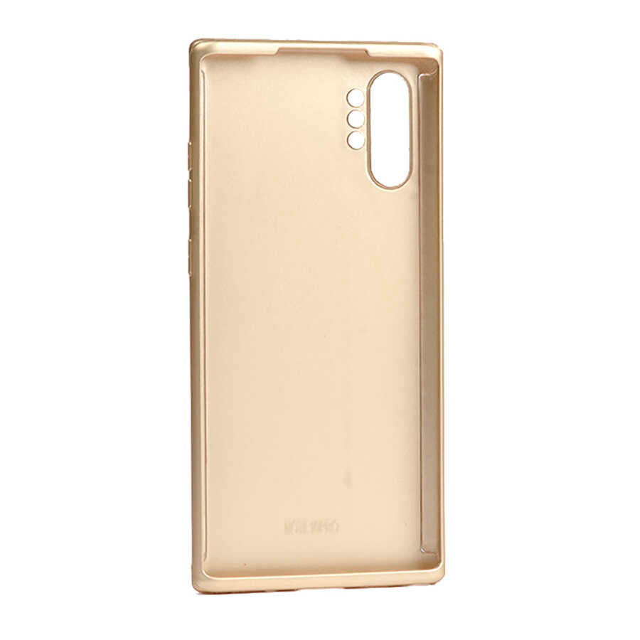 Galaxy Note 10 Plus Kılıf Zore 360 3 Parçalı Rubber Kapak Gold
