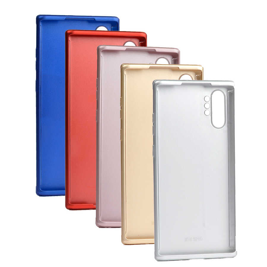 Galaxy Note 10 Plus Kılıf Zore 360 3 Parçalı Rubber Kapak Gold