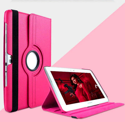 Galaxy Note 10.1 N8000 Zore Dönebilen Standlı Kılıf Pembe Koyu