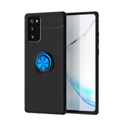 Galaxy Note 20 Kılıf Zore Ravel Silikon Kapak Siyah-Mavi