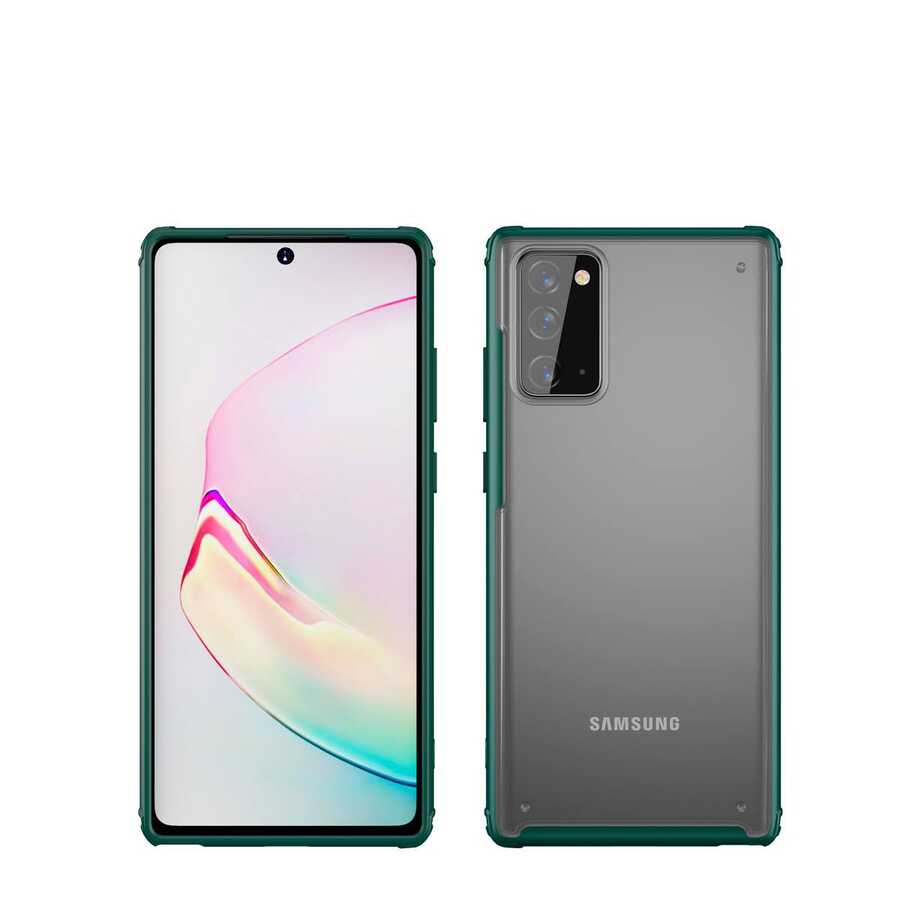 Galaxy Note 20 Kılıf Zore Volks Kapak Koyu Yeşil