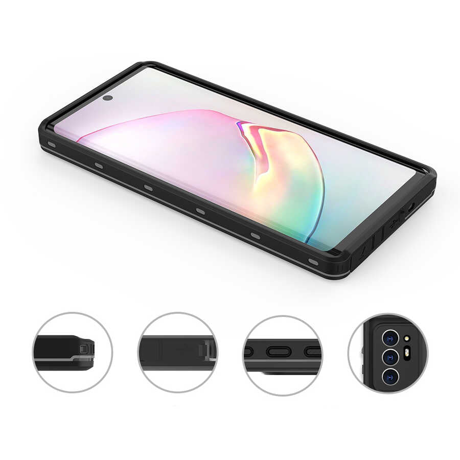 Galaxy Note 20 Ultra Kılıf 1-1 Su Geçirmez Kılıf Siyah