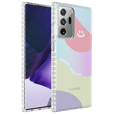 Galaxy Note 20 Ultra Kılıf Airbag Kenarlı Renkli Desenli Silikon Zore Elegans Kapak NO6