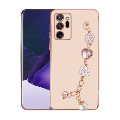 Galaxy Note 20 Ultra Kılıf El Tutamaçlı Kamera Korumalı Zore Taka Silikon Kapak Pembe