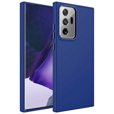Galaxy Note 20 Ultra Kılıf Metal Çerçeve ve Buton Tasarımlı Silikon Zore Luna Kapak Pembe