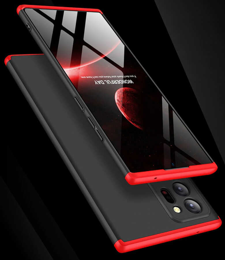 Galaxy Note 20 Ultra Kılıf Zore Ays Kapak Siyah-Kırmızı