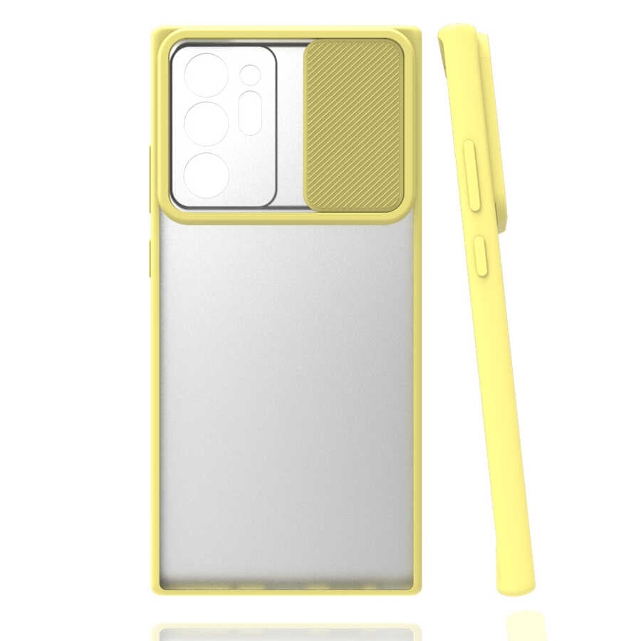 Galaxy Note 20 Ultra Kılıf Zore Lensi Kapak Sarı