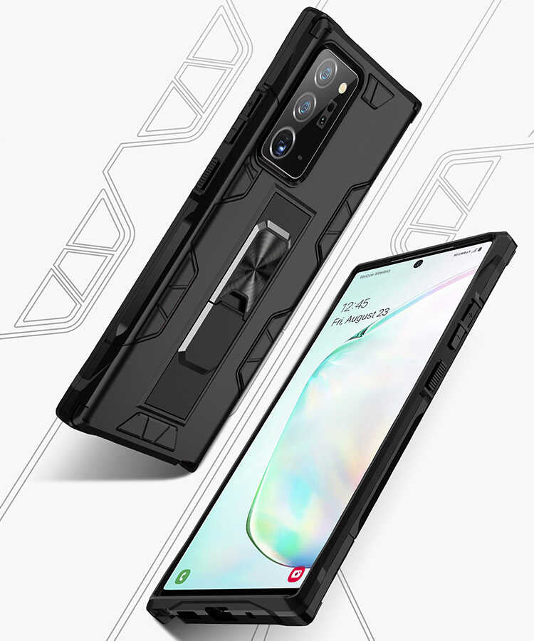 Galaxy Note 20 Ultra Kılıf Zore Volve Kapak Siyah