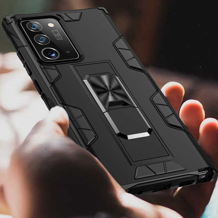 Galaxy Note 20 Ultra Kılıf Zore Volve Kapak Siyah