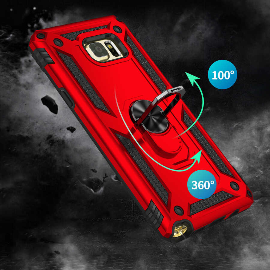 Galaxy Note 5 Kılıf Zore Vega Kapak Kırmızı