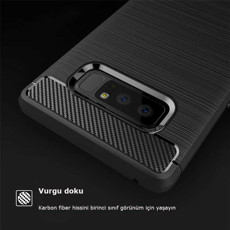 Galaxy Note 8 Kılıf Zore Room Silikon Kapak Siyah