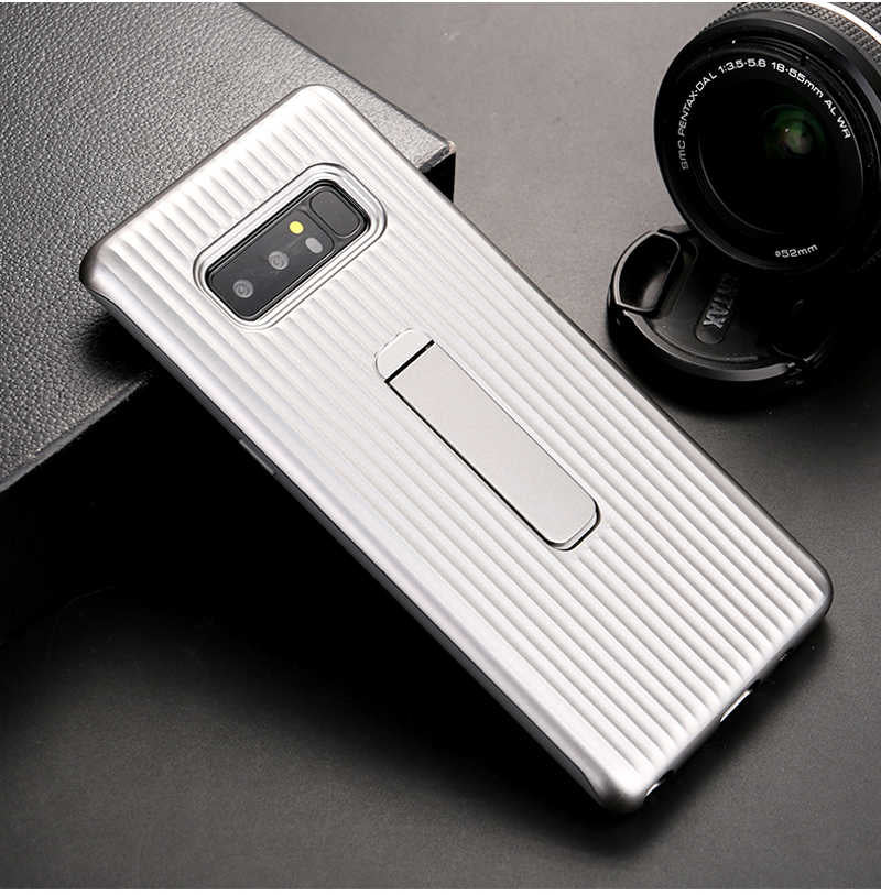 Galaxy Note 8 Kılıf Zore Wave Standlı Mıknatıslı Kapak Gri