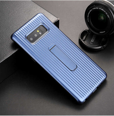 Galaxy Note 8 Kılıf Zore Wave Standlı Mıknatıslı Kapak Lacivert