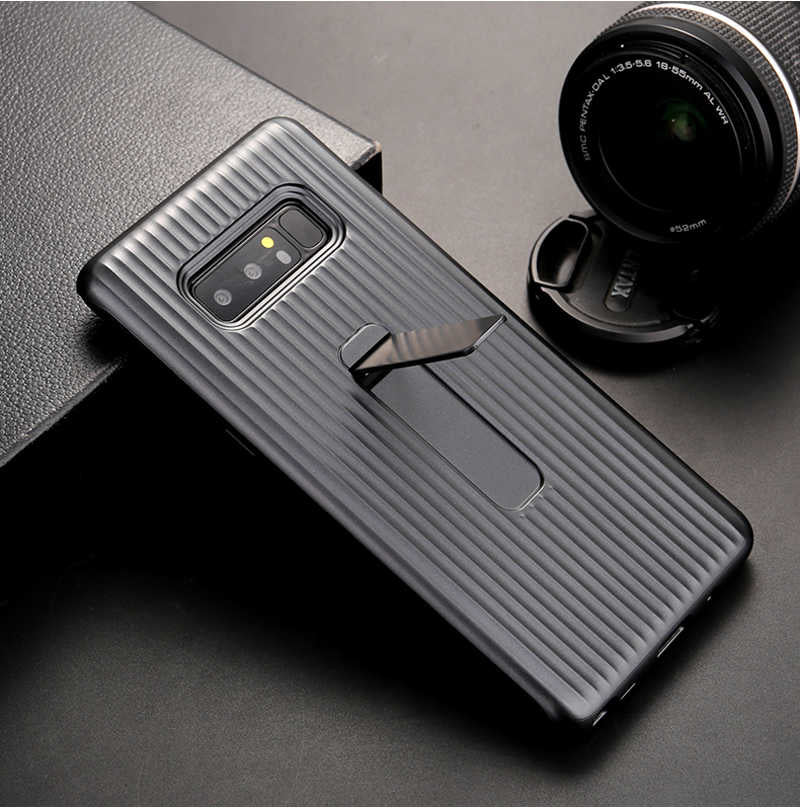 Galaxy Note 8 Kılıf Zore Wave Standlı Mıknatıslı Kapak Kırmızı