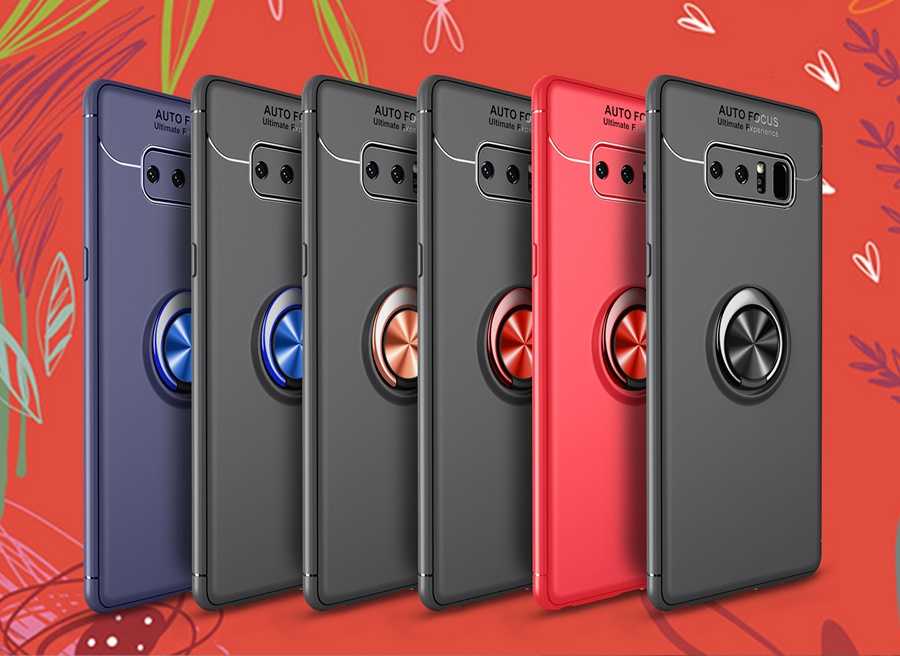 Galaxy Note 8 Kılıf Zore Ravel Silikon Kapak Siyah-Mavi