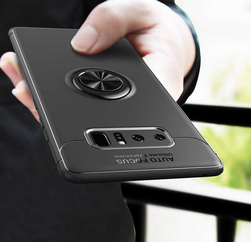 Galaxy Note 8 Kılıf Zore Ravel Silikon Kapak Siyah-Kırmızı