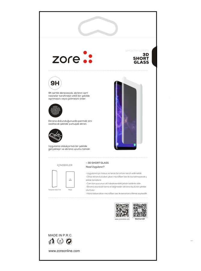 Galaxy Note 9 Zore 3D Short Glass Ekran Koruyucu Siyah