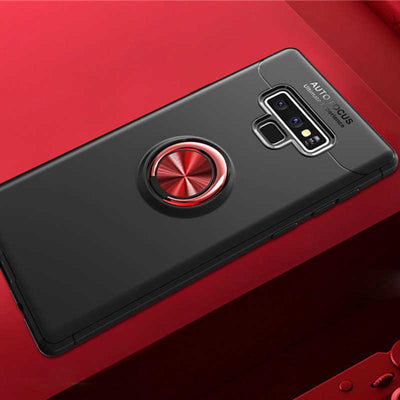 Galaxy Note 9 Kılıf Zore Ravel Silikon Kapak Siyah-Kırmızı