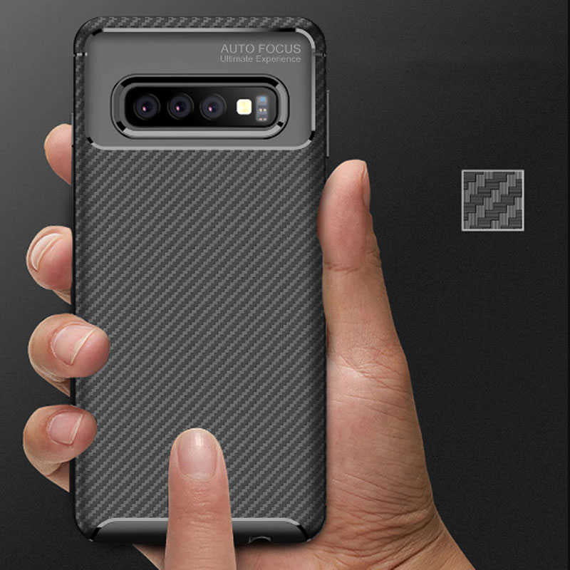 Galaxy S10 Kılıf Zore Negro Silikon Kapak Kahverengi